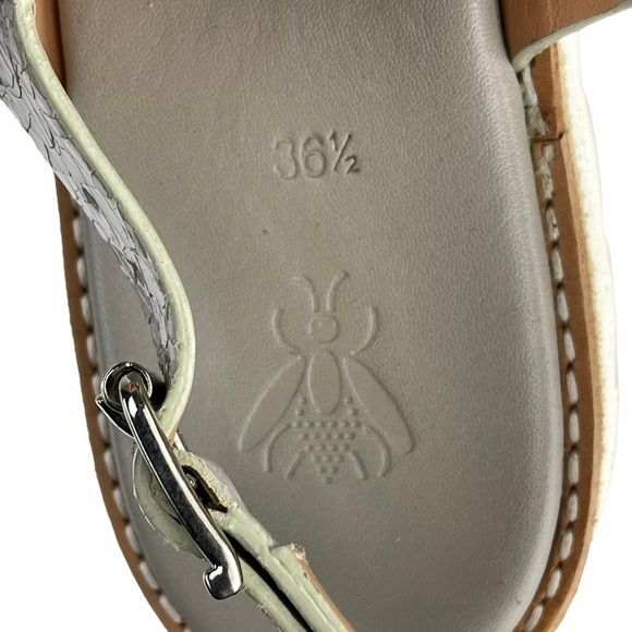 ANTHROPOLOGIE SANCHITA CRACKLE LEATHER BEADED FLORAL SLINGBACK PLATFORM SANDAL - Picture 13 of 13